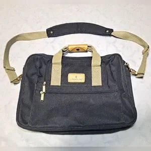 London Fog Ryka Briefcase/Laptop/Travel Bag 16x12 Expandable Blk. 11-Compartment