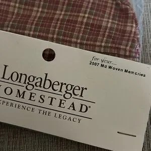 Longaberger 2007 MD Woven Memories Basket Liner