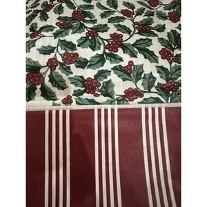 Longaberger Accent Fabric Traditional Holly Red Stripe 12" Basket Liner Holiday