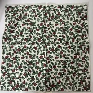 Longaberger Accent Fabric Traditional Holly Red Stripe 12" Basket Liner Holiday