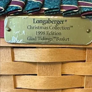 Longaberger Basket Christmas Collection 1998 Glad Tidings