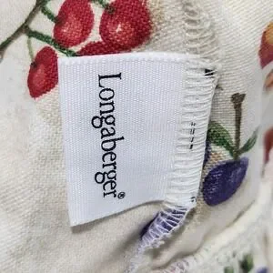 Longaberger Fruit Medley Print Fabric Liner Mult Color Basket SEE Measurements