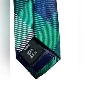 Lord & Taylor Boys Silk Neck Tie - Green And Blue Plaid