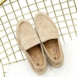 Loro Piana Beige Suede Boat Shoes