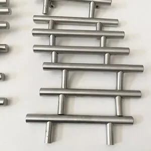 Lot Of 14 Solid Stainless Steel 5-3/8" Silver Cabinet Drawer Pulls‎ Center To 3"