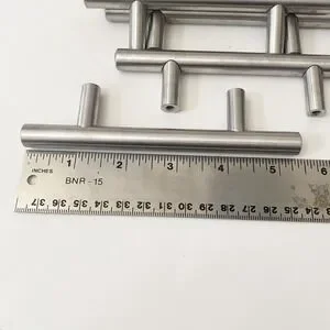 Lot Of 14 Solid Stainless Steel 5-3/8" Silver Cabinet Drawer Pulls‎ Center To 3"