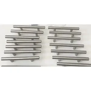 Lot of 14 Solid Stainless Steel 5-3/8" Silver Cabinet Drawer Pulls‎ Center To 3"