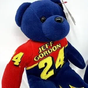 Lot Of 2 Bears Nascar Bear JEFF GORDON 24 & Rusty Wallace 2 Plush Toy Kids