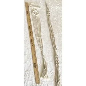 Lot Of 2 Macrame 1 Double Tier Plant Hanger 1 Single Boho Pots Not Included Boho