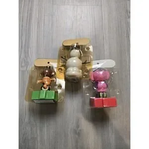 Lot Of 3 Solar Powered Dancing Bobblehead Toys - Snowman Monkey Elephant