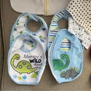 Lot Of Baby Items Bee Robe Pooh Towel Bag Full Zip Bibs Size 0 3 6 9 Months
