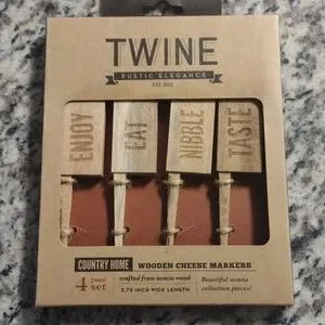 Lot Of Twine Cheese Knife Set & Cheese Markers