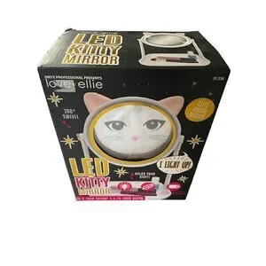 Love Ellie Onyx LED Kitty Makeup Mirror With Storage  USB Charge Dimmable