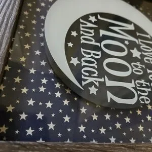 Love You To The Moon Shadowbox Sign
