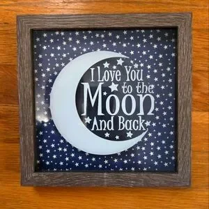 Love you to the Moon Shadowbox Sign