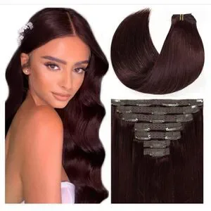 Loxxy Seamless Clip In Human Hair Extensions Red Wine 9A Grade