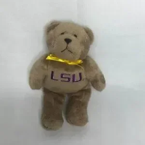 LSU Musical Teddy Bear Plush 9.5" Brown Soft Polyester Fiber For Ages 3 & Up Wit