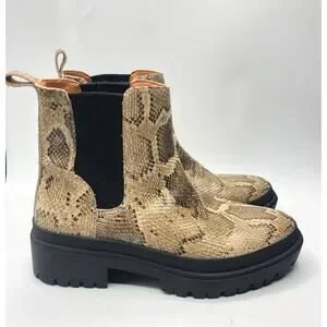 Lucky Brand Womens Emali Snakeskin Ankle Chelsea Boots Sz 10 M Lucky Brand Womens Emali Snakeskin Ankle Chelsea Boots Sz 10 M