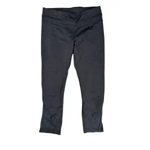 lululemon Black Cropped Running Leggings Size 6 Back Pocket Mesh Detail