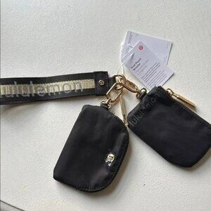 Lululemon Everywhere Crossbody Belt Bag Wordmark Black And Gold Logo