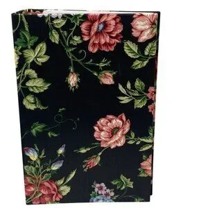 Luxury Photo Album Black Floral Fabric Cover 216 Photos 4x6 Refillable Binder
