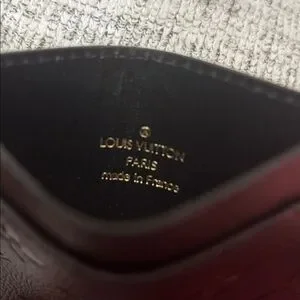 LV Black Leather Card Holder Monogram