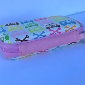 Macbeth Collection MB- Tech Accessories Hard Zipper Case Punk Skulls Pink