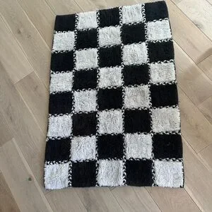 MacKenzie-Childs Black and White Checkered Door Mat