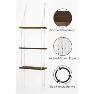 Macrame Hanging Shelves Wall Shelves Small Plants Bedroom Boho Home Decor 3 Tier