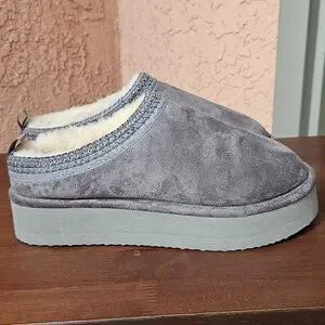 Madden Girl Breeze Faux Fur Suede Slip-on Platforms Shoes 8.5