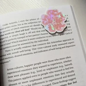 Magnetic Bookmark Holographic Flower Pink Reading Book Lover Bookish Books