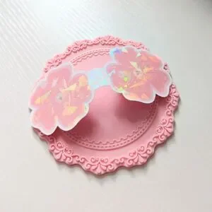 Magnetic Bookmark Holographic Flower Pink Reading Book Lover Bookish Books
