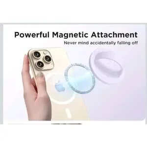 Magnetic Phone Grip Holder Compatible W/ MagSafe Ultra Thin Silicone White S16