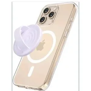Magnetic Phone Grip Holder Compatible W/ MagSafe Ultra Thin Silicone White s16