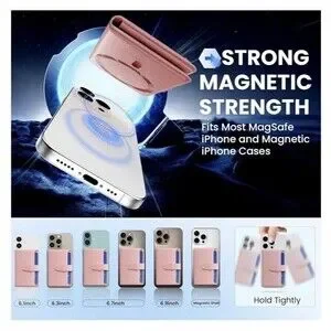 MagSafe Wallet for iPhone 12-16 Pro Max RFID Find My 4 Slots Strong Magnet
