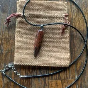 Mahogany Obsidian Bullet Necklace Crystals for Men Unisex Crystal Necklace