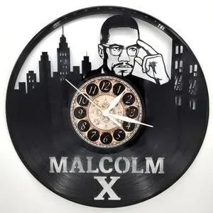 MALCOLM X vinyl record clock
