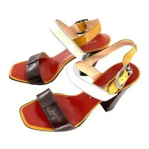 Marc By Marc Jacob’s 6.5 M Color Block Stylish Multicolor Heeled Sandals