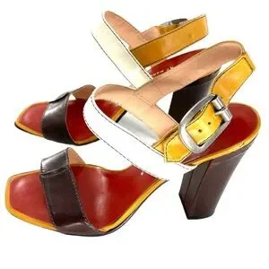 Marc by Marc Jacob’s 6.5 M Color Block Stylish Multicolor Heeled Sandals