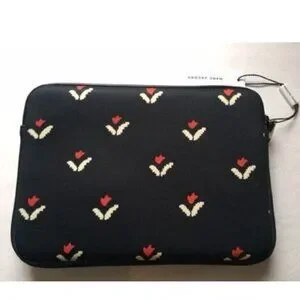 Marc Jacobs IPad Tablet Case Black Floral Neoprene Zip Tulip Universal