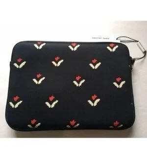 Marc Jacobs IPad Tablet Case Black Floral Neoprene Zip Computer Universal Tulip