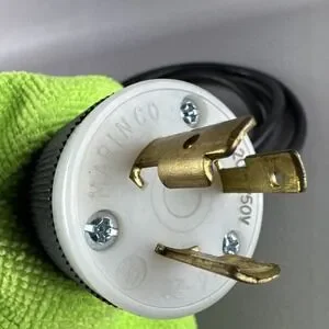 Marinco Male Twist Lock Power Cable 20 Amp 250 VAC L6-20 8 Feet 3 Inches New