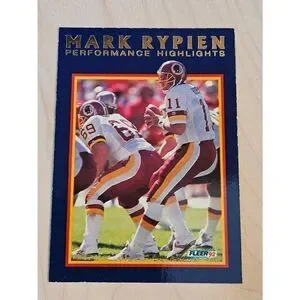 Mark Rypien/Pain and Pressure Card 1992 Fleer Mark Rypien #11