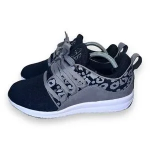 Marley Lilly Casual Sneakers Black/ Grey Leopard Women's 7