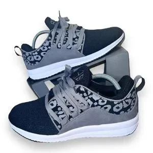 Marley Lilly Casual Sneakers Black/ Grey Leopard Women's 7