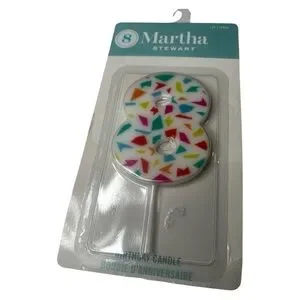 Martha Stewart Colorful Confetti Number 8 Candle