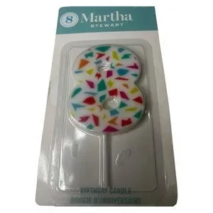 Martha Stewart Colorful Confetti Number 8 Candle