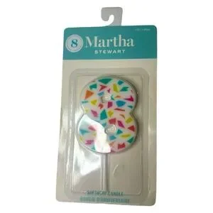 Martha Stewart Colorful Confetti Number 8 Candle