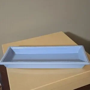 Martha Stewart Light Blue Beaded Tray 12 X 4.5 X 1.5 Inches