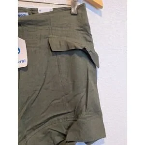 Mayoral Olive Green Shorts High Waist Pockets Casual Girl's Size 16 0226